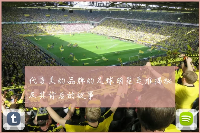 代言美的品牌的足球明星是谁揭秘及其背后的故事